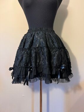 Burleska Black Lace Gothic Mini Skirt